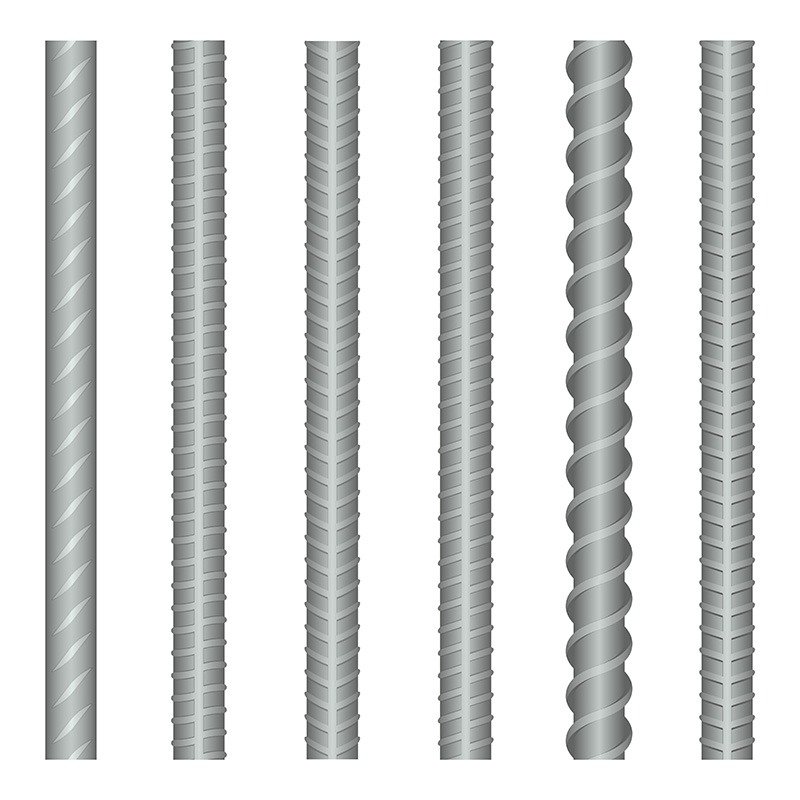 seamless vector steel rebars, reinforcements set